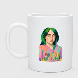 Кружка керамическая Билли Айлиш коллаж, цвет: белый