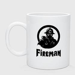 Кружка керамическая Пожарный аниме, цвет: белый