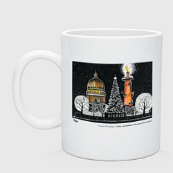 Кружка керамическая Исаакиевский собор, цвет: белый