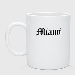 Кружка керамическая Miami - USA, цвет: белый