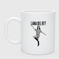 Кружка керамическая Lana Del Rey стоит на цыпочках, цвет: белый