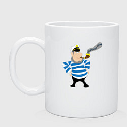 Кружка керамическая Морской волк, цвет: белый