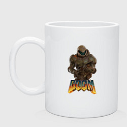 Кружка керамическая Doom палач рока, цвет: белый