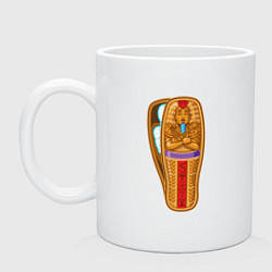 Кружка керамическая Египетская мумия, цвет: белый