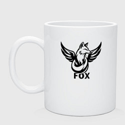 Кружка керамическая Крылатая лиса, цвет: белый