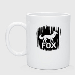Кружка керамическая Лис в лесу, цвет: белый