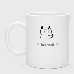 Кружка керамическая Каомодзи котик, цвет: белый