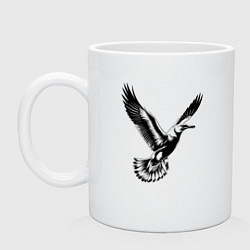 Кружка керамическая Полет чайки, цвет: белый