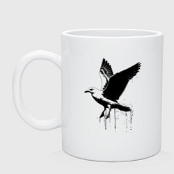 Кружка керамическая Летящая Чайка, цвет: белый