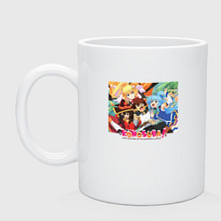 Кружка керамическая Konosuba together, цвет: белый