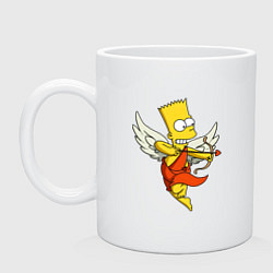 Кружка керамическая Bart Simpson Cupid, цвет: белый