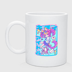 Кружка керамическая Аниме айдол - девочка-кошка - y2k Kawaii girl, цвет: белый