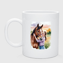 Кружка керамическая Обними меня крепче, цвет: белый