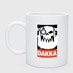 Кружка керамическая Warhammer - dakka, цвет: белый