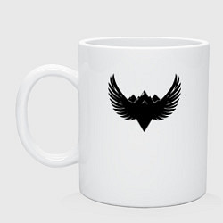 Кружка керамическая Парящие горы Ингушетии, цвет: белый