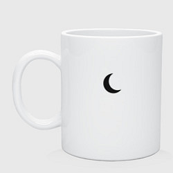 Кружка керамическая Чёрная луна, цвет: белый