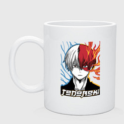 Кружка Моя геройская академия Шото лед и пламя