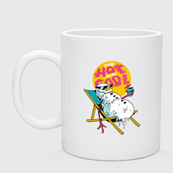 Кружка керамическая Тающий снеговик, цвет: белый