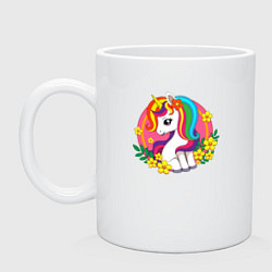 Кружка керамическая Единорожка, цвет: белый
