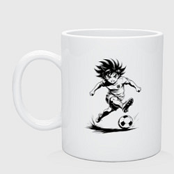 Кружка керамическая Футбольная атака аниме, цвет: белый
