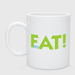Кружка керамическая Есть (толстеть), цвет: белый