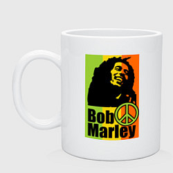 Кружка керамическая Bob Marley: Jamaica, цвет: белый