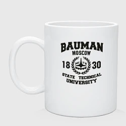 Кружка керамическая BAUMAN University, цвет: белый
