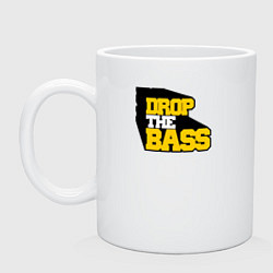 Кружка керамическая DROP THE BASS Old School, цвет: белый