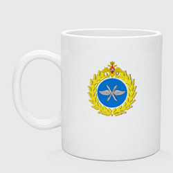 Кружка керамическая Герб ВВС России, цвет: белый