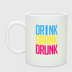 Кружка керамическая Drink Drank Drunk, цвет: фосфор