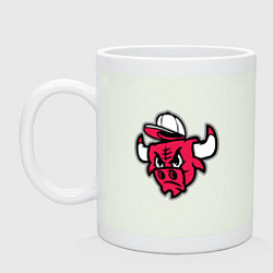 Кружка керамическая Chicago Bulls (в кепке), цвет: фосфор