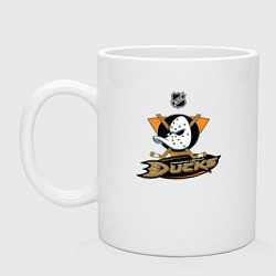 Кружка керамическая NHL: Anaheim Ducks, цвет: белый