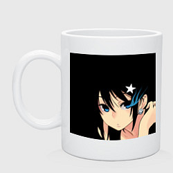 Кружка керамическая Black Rock Shooter - глаза Мато Курои, цвет: белый