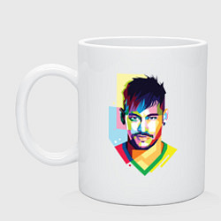 Кружка керамическая Neymar: fun-art, цвет: белый