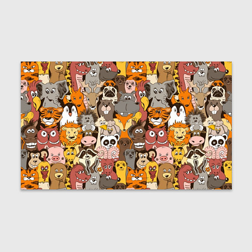 Бумага для упаковки Прикольные зверушки / 3D-принт – фото 1