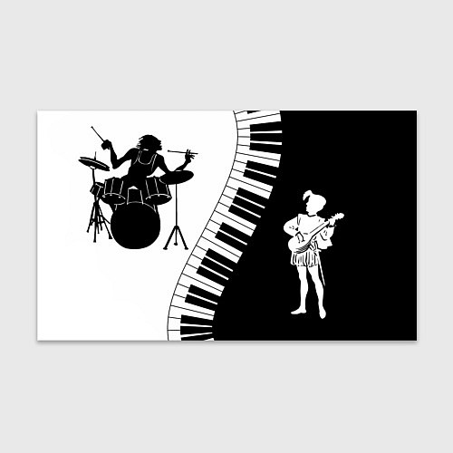 Бумага для упаковки Черно Белое пианино / 3D-принт – фото 1