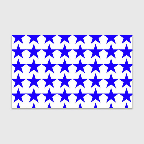 Бумага для упаковки Синие звёзды на белом фоне / 3D-принт – фото 1