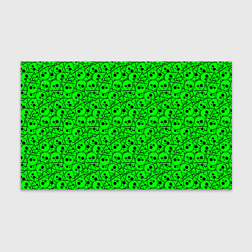 Бумага для упаковки Черепа на кислотно-зеленом фоне / 3D-принт – фото 1