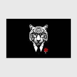Бумага для упаковки Тигр с красной розой