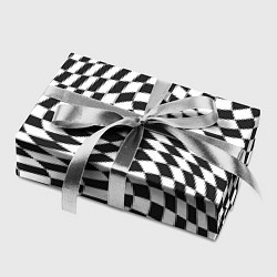 Бумага для упаковки Черно-белая клетка Black and white squares, цвет: 3D-принт — фото 2