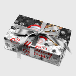 Бумага для упаковки С Новым Годом дед мороз и олень, цвет: 3D-принт — фото 2