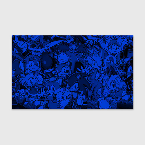 Бумага для упаковки SONIC BLUE PATTERN СИНИЙ ЁЖ / 3D-принт – фото 1