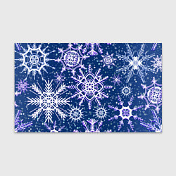 Бумага для упаковки Белые снежинки на темно-синем фоне, цвет: 3D-принт