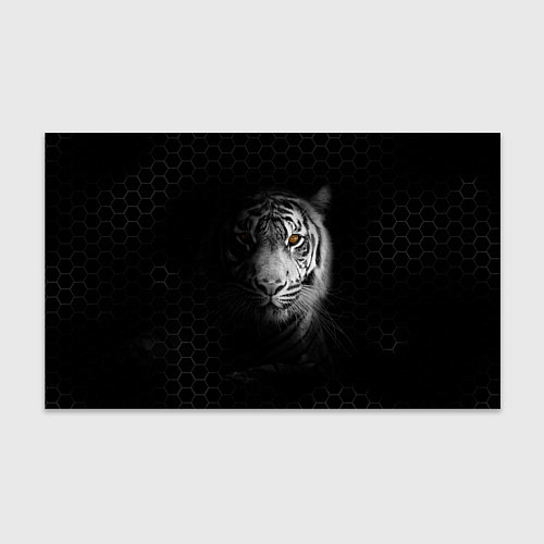 Бумага для упаковки Тигр черно-белый соты / 3D-принт – фото 1