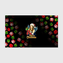 Бумага для упаковки Merry Christmas Снегурочка с подарком, цвет: 3D-принт