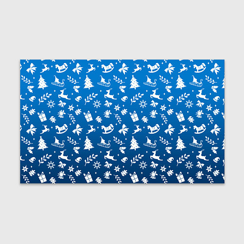 Бумага для упаковки СИНИЙ НОВОГОДНИЙ УЗОР 2022 / 3D-принт – фото 1