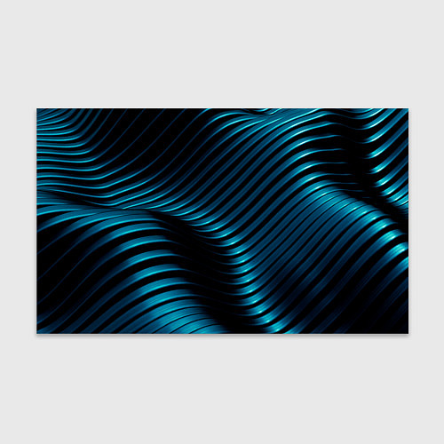 Бумага для упаковки Волны голубого металла / 3D-принт – фото 1