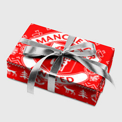 Бумага для упаковки FC Manchester United: Новогодний узор, цвет: 3D-принт — фото 2