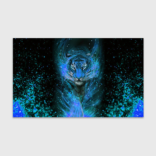 Бумага для упаковки Водяной голубой Тигр / 3D-принт – фото 1