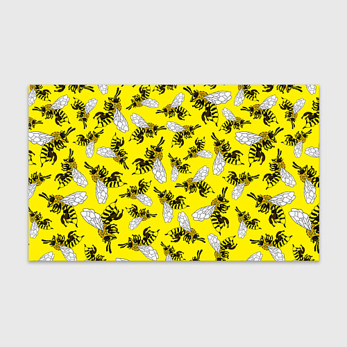 Бумага для упаковки Пчелы на желтом / 3D-принт – фото 1